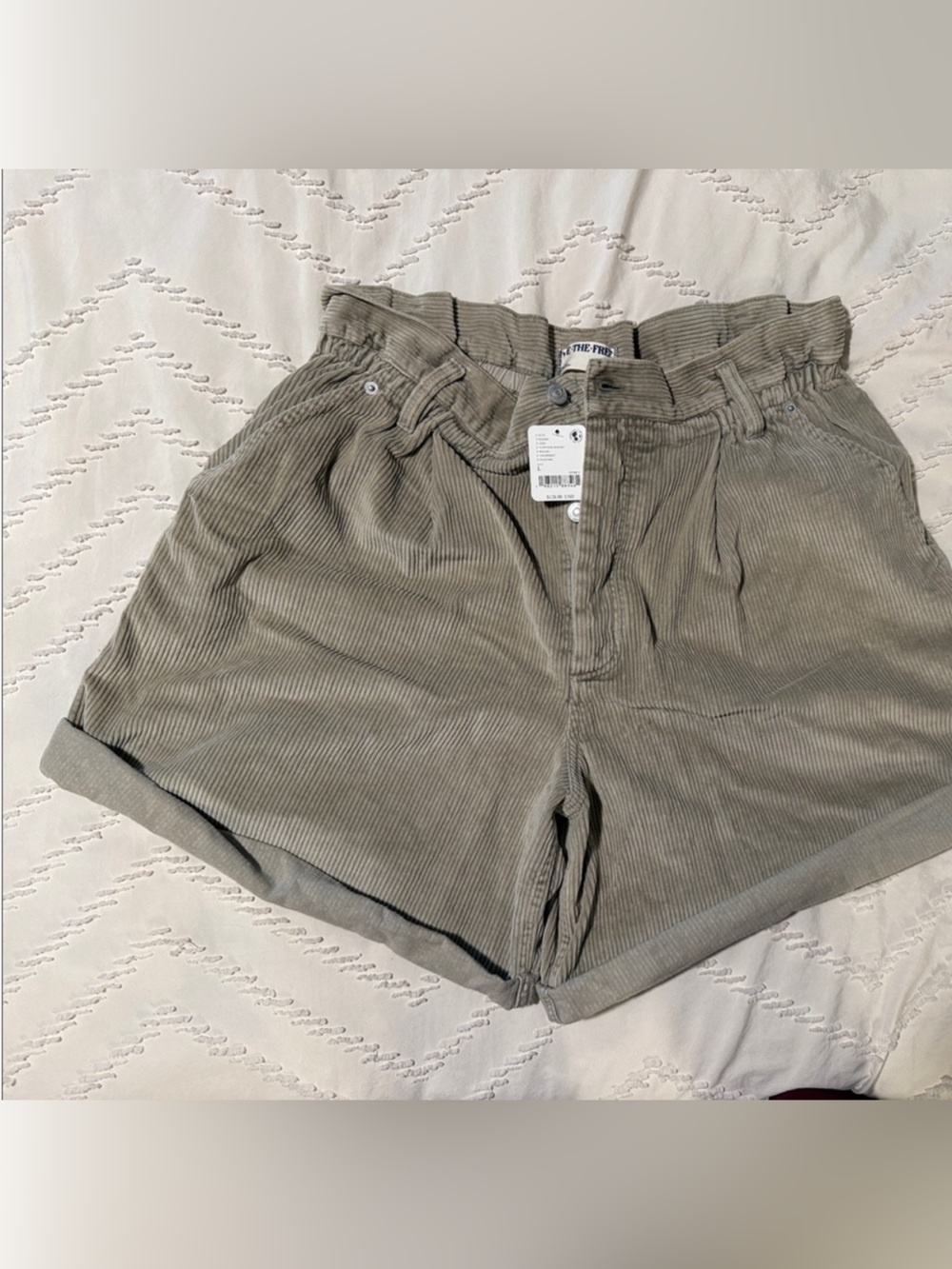 Free People Corduroy Paperbag
Waist Shorts in Taupe